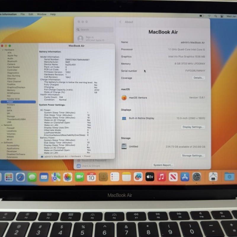 MacBook Air 2020 Silver i5 1.1ghz 8/256